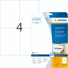 Kleebisetikett HERMA 5082, A4, 105 x 148 mm, valge, 100 tk