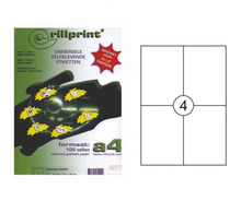 Etiketikleebised RILLSTAB Rillprint, A4, 105 x 148 mm, 4 kleebist lehel, 100 lehte