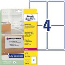 Veekindlad kleebisetiketid Avery Zweckform L7994-25, A4, 99.1 x 139 mm, valge, 25 tk