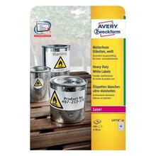 Isekleepuvad etiketid Avery Zweckform, A4, 30 mm, 20 lehte, valge, 48 etiketti lehel