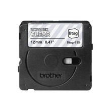 Etiketilint Brother BTAG-135, 12 mm x 4 m, valge läbipaistval