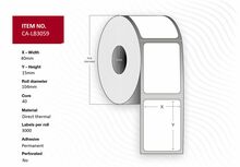 Etiketid Capture CA-LB3059, 40 x 15 mm, valge, printimiseks