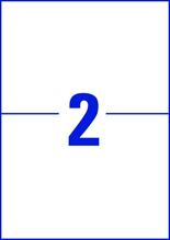 Kleebisetiketid Avery Zweckform, A4, 210 x 148 mm, 2 etiketti lehel, 100 lehte, valge