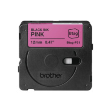 Etiketilint Brother BTAG-P31, 12 mm, must roosal taustal