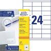 Isekleepuvad etiketid Avery Zweckform 3664, A4, 70 x 33.8 mm, 100 lehte