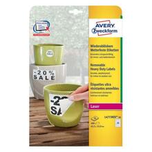 Avery Zweckform kleepuvad etiketid, A4, 63.5 x 33.9 mm, matt, valge, 24 etiketti lehel, 20 lehte