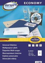 Kleebisetiketid Avery Europe, 105 x 148 mm, 4 etiketti lehel, 100 lehte, valge