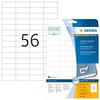 Kleebisetiketid HERMA 5080, A4, 52.5 x 21.2 mm, valge, 1400 tk