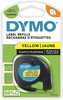 Plastiklint Dymo LetraTag 12 mm x 4 m, must kollasel, 10 tk