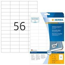 Kleebisetiketid HERMA 5080, A4, 52.5 x 21.2 mm, valge, 1400 tk