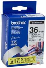 Etiketilint Brother TZe-261, 36 mm x 8 m, must valgel