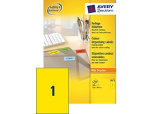 Kleebisetiketid Avery Zweckform, A4, 210 x 297 mm, kollane, 100 lehte