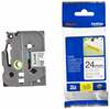 Kleepkirjalint Brother TZe-S251, 24 mm x 8 m, must/valge, lamineeritud