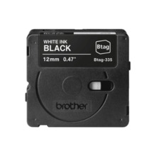 Märgistusteip Brother BTAG-335, 12 mm, valge mustal, 4 m