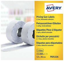 Etiketid Avery PLR1226, 12 x 26 mm, valge, 1500 tk