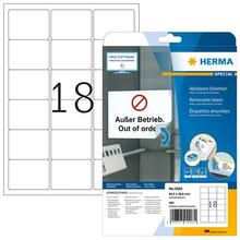 Kleebisetiketid Herma 4203, A4, 63.5 x 46.6 mm, valge, matt paber, 450 tk