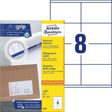 Kleebisetiketid Avery Zweckform, A4, 105 x 70 mm, 8 etiketti lehel, 100 lehte, valge