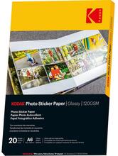 Fotopaber Kodak Photo Sticker Paper 3510652, A6, läikiv, 120 g/m, 20 lehte