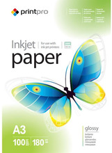 Fotopaber ColorWay PrintPro PGE180100A3, A3, väga läikiv, 180 g/m, 100 lehte