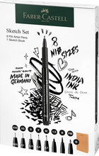 Joonistusplokk ja markerite komplekt Faber-Castell Pitt Artist Pen + visandiplokk 267102