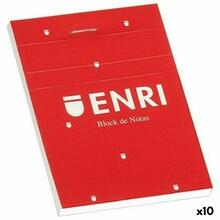 Märkmik Enri A6, pehme kaas, punane, 80 lehte, 10 tk