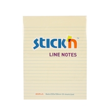 Kleepmärkmepaberid StickN 21038, 203 x 150 mm, pastellkollane, 50 tk, jooneline