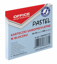 Märkmepaber Office Products, 76 x 76 mm, sinine, 100 tk