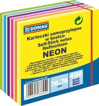 Kleepuvad märkmepaberid Donau Neon 11D7574021, 76 x 76 mm, 400 tk, pink-mix