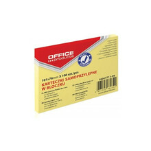 Kleepuvad märkmepaberid Office Products, 101 x 76 mm, kollane, 100 tk
