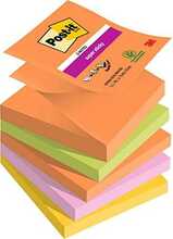 Märkmepaberid Post-it 7100258789, 76 x 76 mm, roheline, oranž, roosa, kollane, 5 tk x 90 lehte