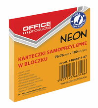 Isekleepuvad märkmelehed Office Products, 76 x 76 mm, neoonoranž, 100 tk