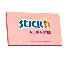 Märkmepaber Stick´N 21170, 76 x 127 mm, neoonroosa, 100 lehte