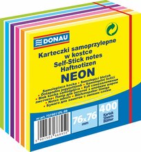 Kleepuvad märkmepaberid Donau Neon 11D7574011PL, 76 x 76 mm, 400 tk