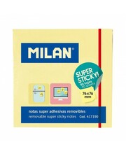 Kleepuvad märkmepaberid Milan 76x76 mm, kollane, 90 lehte