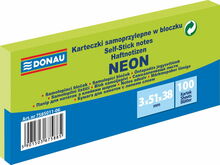 Kleepsulehed Donau, 51 x 38 mm, neoonroheline, 100 x 3 tk
