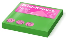 Kleeplapid ErichKrause Neon, 75 x 75 mm, neoonroheline, 100 lehte
