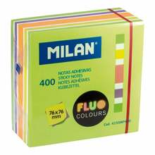 Kleepuvad märkmelehed Milan Fluo 4155NP400, 7.6 x 7.6 cm, 400 tk