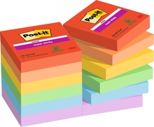 Märkmepaberid Post-it Super Sticky, 76 x 76 mm, värvilised, 90 lehte