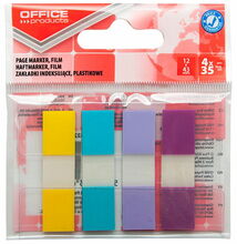 Indeksikleepsud OFFICE PRODUCTS, 12 x 43 mm, 4 x 35 lehte, pastell