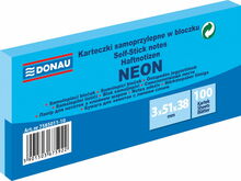 Kleepsulehed Donau, 51 x 38 mm, neoon sinine, 3 x 100 tk