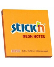 Märkmepaber Stick´N 21164, 76 x 76 mm, neoonoranž, 100 lehte