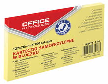Kleepmärkmepaber Office Products, 127 x 76 mm, kollane, 100 tk