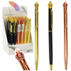 Pastapliiats Lean Toys Metal Ballpoint Pen Automatic Crown Blue Ink 1.0 mm