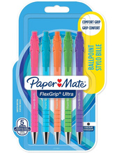 Kuulipliiatsid Paper Mate Flexgrip Bright, must, 5 tk - 2171853