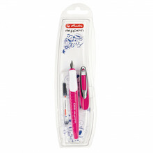 Täitesulepea Herlitz my.pen, roosa-valge, tindikassettidele