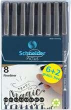 Pastapliiatsid Schneider Pictus, must, 8 tk