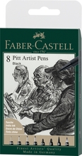 Joonistamismarkerid Faber-Castell Pitt Artist Pen 199, 8 tk, must