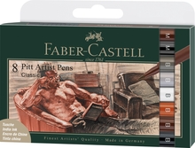 Joonistamispliiatsid Faber-Castell Pitt Artist Pen Classic, 8 tk