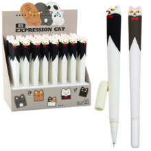 Geelpliiats Lean Cat with Bow, 16,5 cm, must-valge
