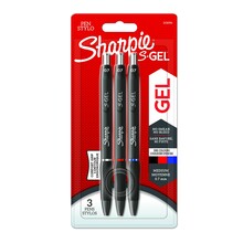 Geelpliiats Sharpie S Gel, 0,7 mm, sinine/must/punane, 3 tk